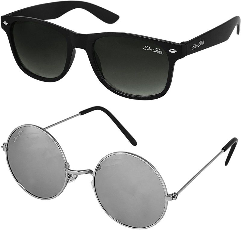 UV Protection Wayfarer Sunglasses (88)  (For Men & Women, Black, Silver)
