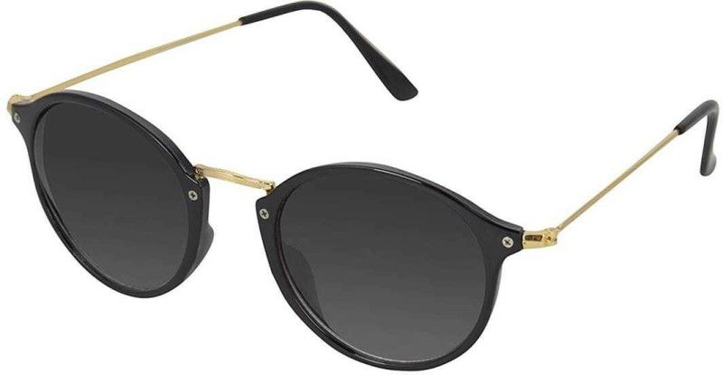 UV Protection Oval Sunglasses (55)  (For Men & Women, Black)