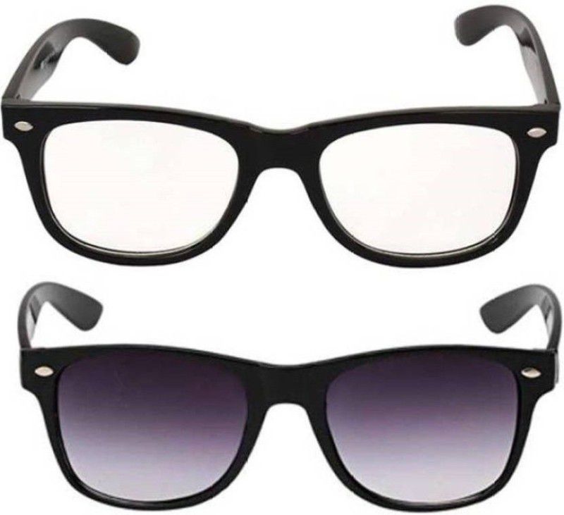 Polarized Wayfarer Sunglasses (53)  (For Boys, Black, Clear)
