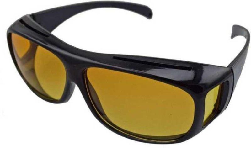 UV Protection Rectangular Sunglasses (Free Size)  (For Men & Women, Black, Yellow)