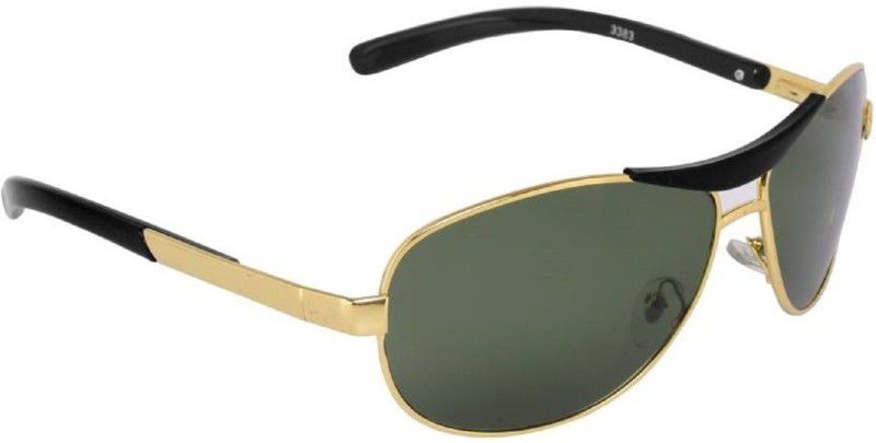 UV Protection Oval Sunglasses (Free Size)  (For Men, Golden, Green)