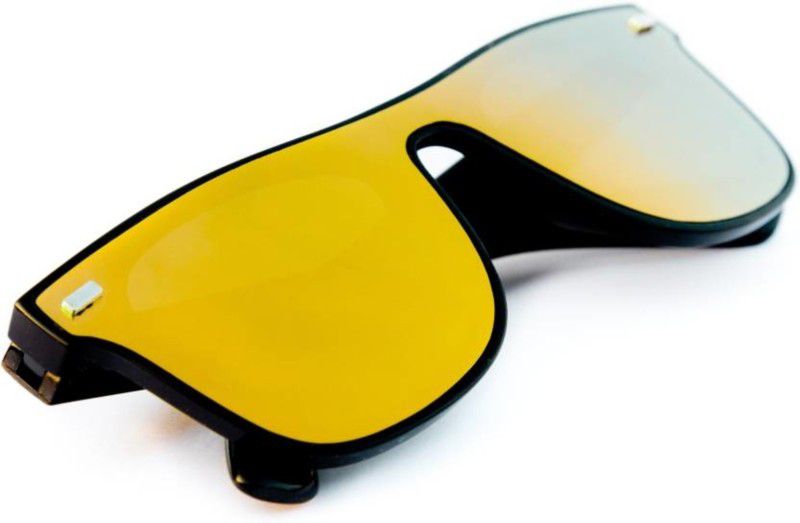UV Protection Wayfarer, Shield Sunglasses (Free Size)  (For Men & Women, Yellow, Orange)