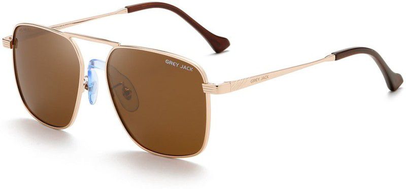 Polarized Retro Square Sunglasses (53)  (For Men & Women, Brown)