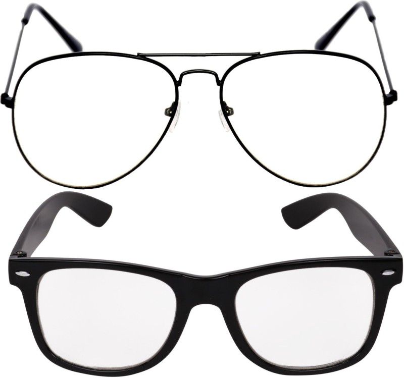 UV Protection Aviator, Wayfarer Sunglasses (Free Size)  (For Men & Women, Clear)