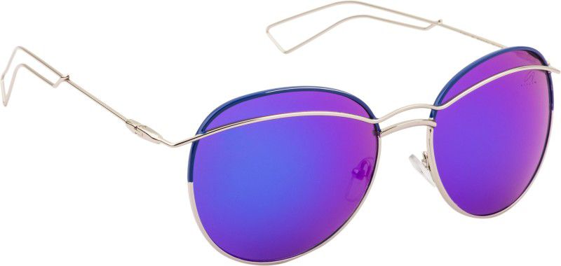 UV Protection, Mirrored Round Sunglasses (56)  (For Men & Women, Blue)