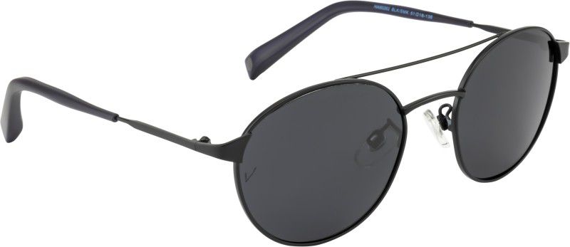 Polarized, UV Protection, Others Round Sunglasses (Free Size)  (For Men, Black)