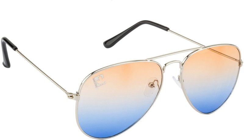 Aviator Sunglasses (Free Size)  (For Men, Orange, Blue)