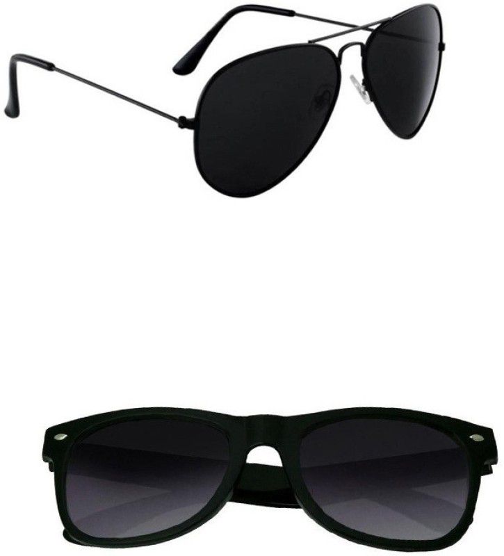UV Protection Aviator, Wayfarer, Sports Sunglasses (Free Size)  (For Men & Women, Black)