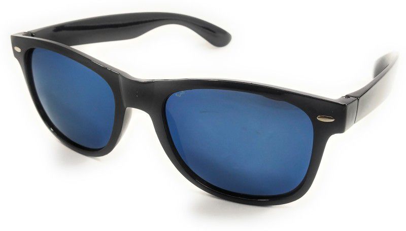 UV Protection, Mirrored Wayfarer Sunglasses (54)  (For Men & Women, Blue)