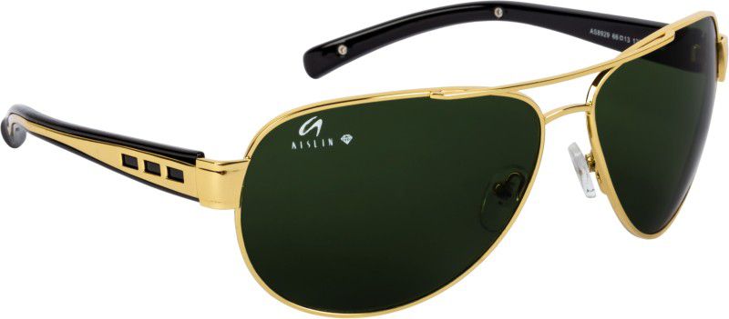UV Protection Oval, Aviator Sunglasses (60)  (For Men & Women, Green)