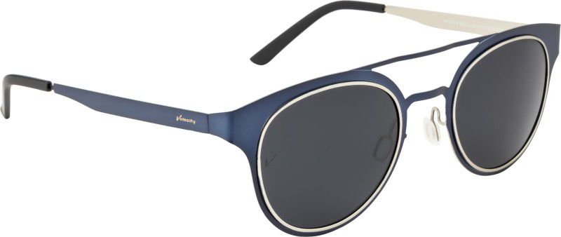 Polarized, UV Protection Round Sunglasses (Free Size)  (For Men, Black)