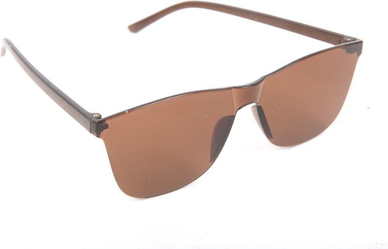 UV Protection Shield Sunglasses (55)  (For Men & Women, Brown)