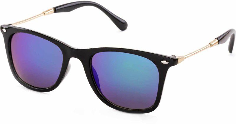 UV Protection Wayfarer Sunglasses (51)  (For Men & Women, Black, Golden, Blue)