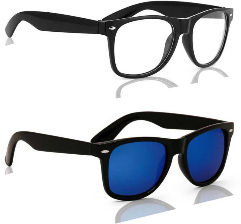 UV Protection Wayfarer Sunglasses (50)  (For Men & Women, Blue, Clear)