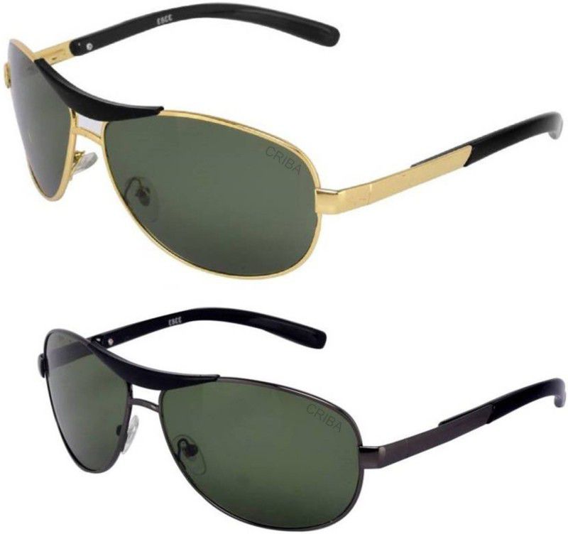 UV Protection Aviator, Aviator Sunglasses (Free Size)  (For Men & Women, Green)