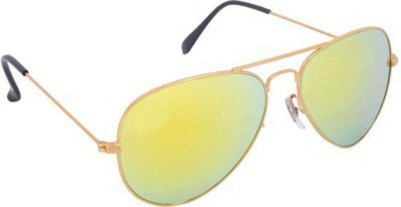 Mirrored Aviator Sunglasses (55)  (For Men, Grey)