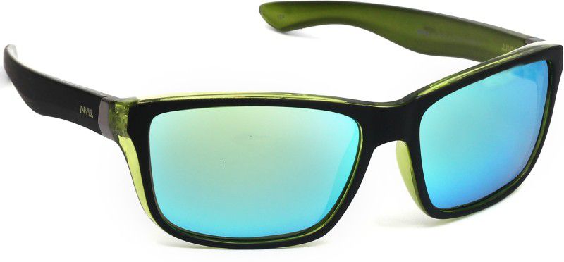 Polarized, UV Protection, Mirrored Rectangular Sunglasses (Free Size)  (For Men & Women, Blue)