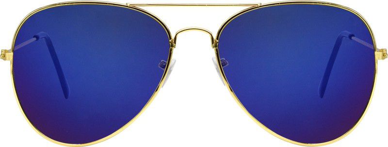 Mirrored, UV Protection Aviator Sunglasses (50)  (For Boys & Girls, Blue)