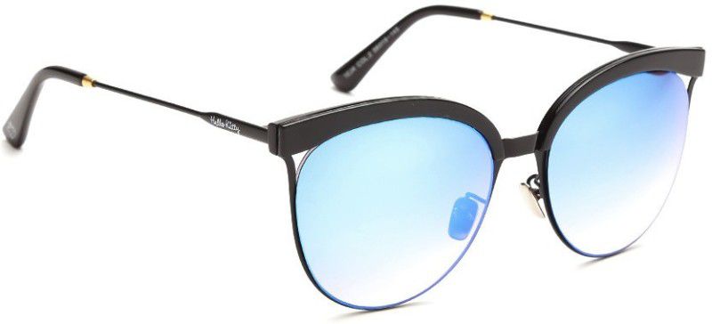Mirrored Cat-eye Sunglasses (53)  (For Women, Brown, Blue)