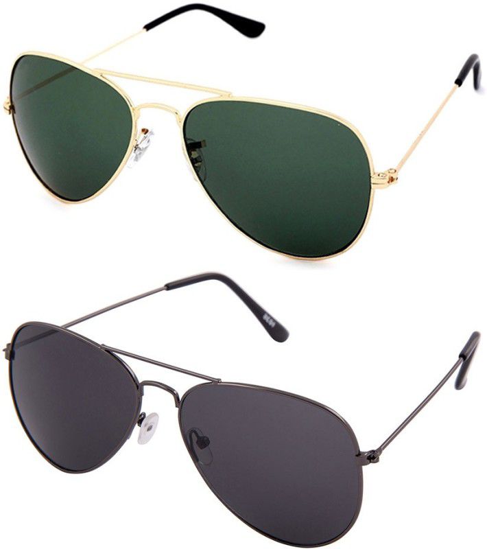 UV Protection Aviator Sunglasses (Free Size)  (For Boys, Green, Grey)