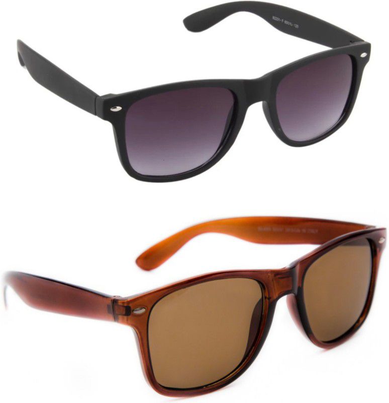 UV Protection, Gradient Wayfarer Sunglasses (50)  (For Men & Women, Black, Brown)