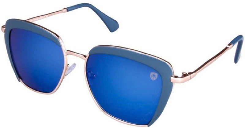 Mirrored, UV Protection Butterfly Sunglasses (Free Size)  (For Women, Blue)