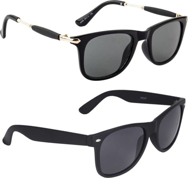 UV Protection Wayfarer Sunglasses (Free Size)  (For Men & Women, Violet, Black)