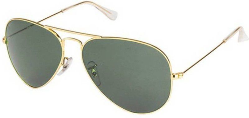 Gradient, Mirrored Aviator Sunglasses (58)  (For Men & Women, Green)