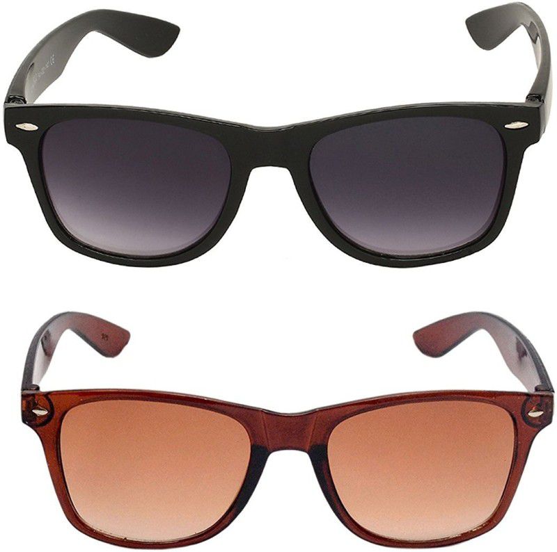 UV Protection Wayfarer Sunglasses (61)  (For Men, Black, Brown)