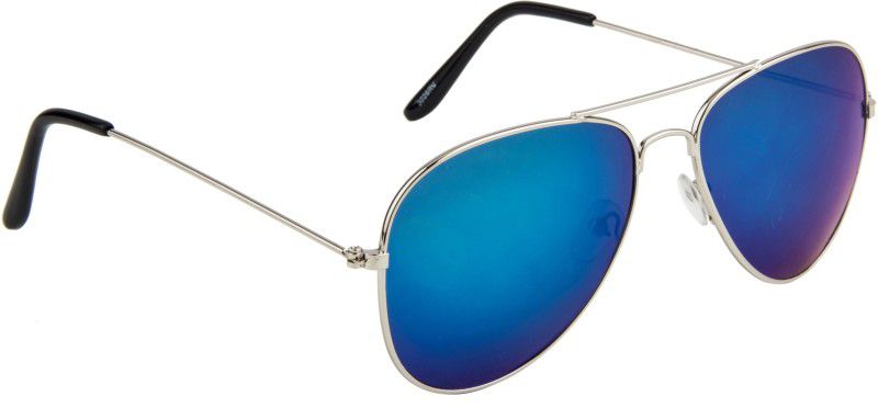 UV Protection, Mirrored Aviator Sunglasses (57)  (For Men & Women, Blue)