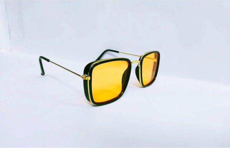 UV Protection, Gradient Retro Square Sunglasses (Free Size)  (For Boys & Girls, Yellow)