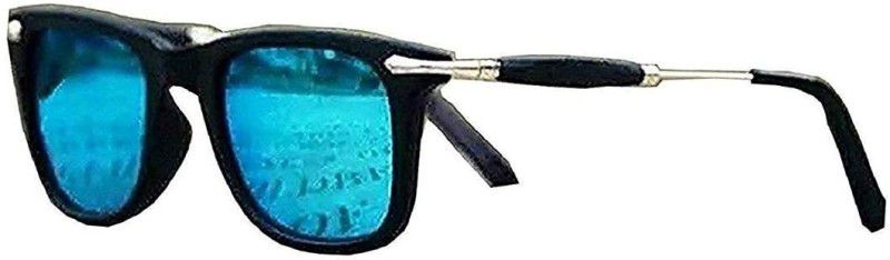 UV Protection, Mirrored Wayfarer Sunglasses (55)  (For Men & Women, Blue)