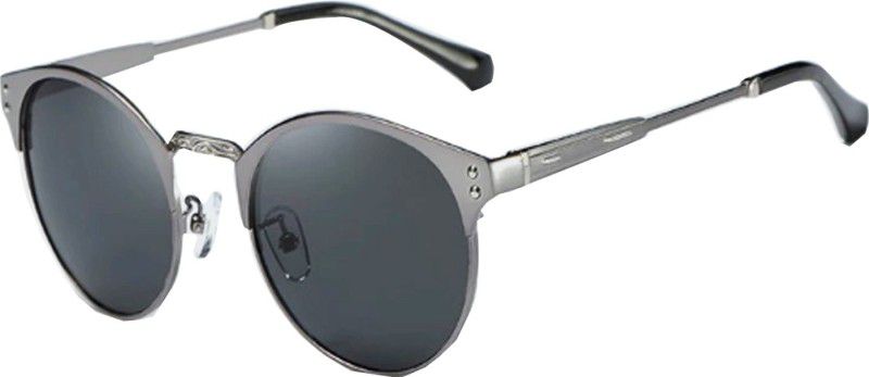 UV Protection Round Sunglasses (52)  (For Men, Black)