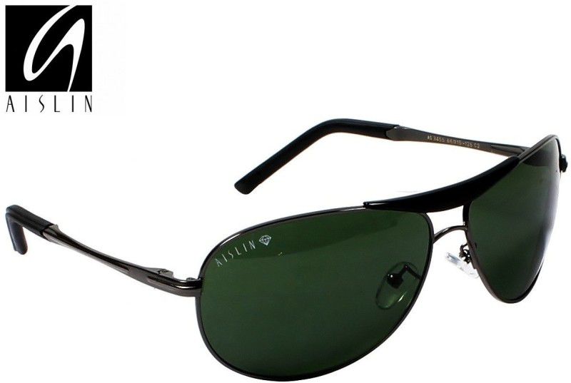 Toughened Glass Lens, UV Protection Aviator Sunglasses (66)  (For Men & Women, Green)
