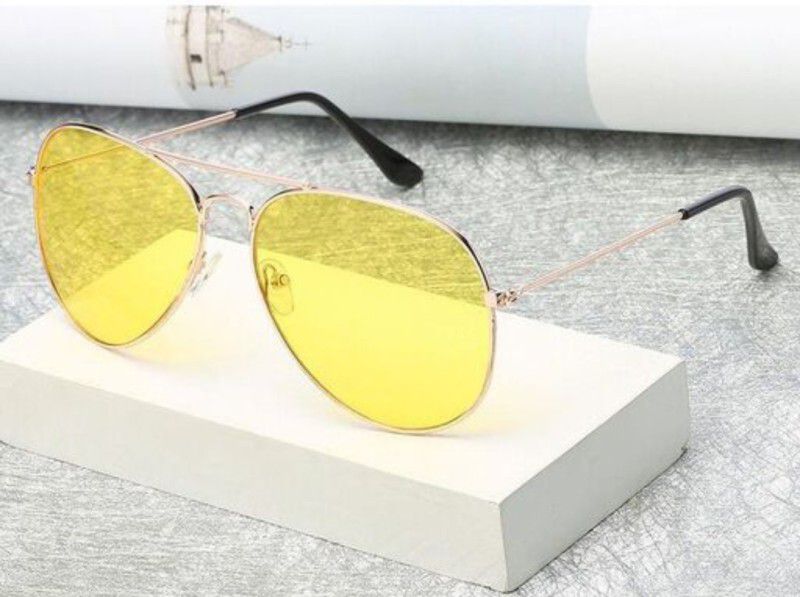 Aviator Sunglasses  (For Men & Women, Yellow)