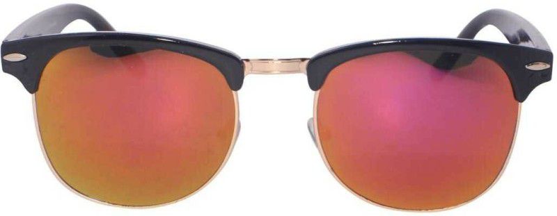 UV Protection Clubmaster Sunglasses (55)  (For Men & Women, Orange)
