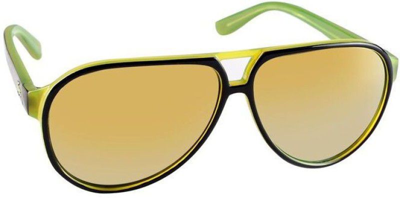 Mirrored Aviator Sunglasses (59)  (For Men & Women, Yellow)