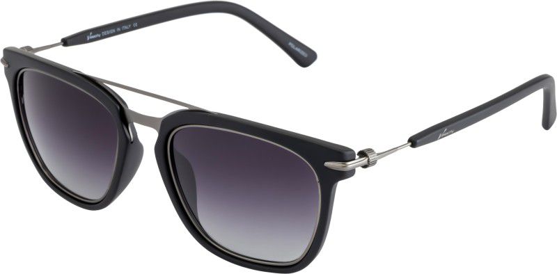 Polarized Rectangular Sunglasses (65)  (For Men, Black)