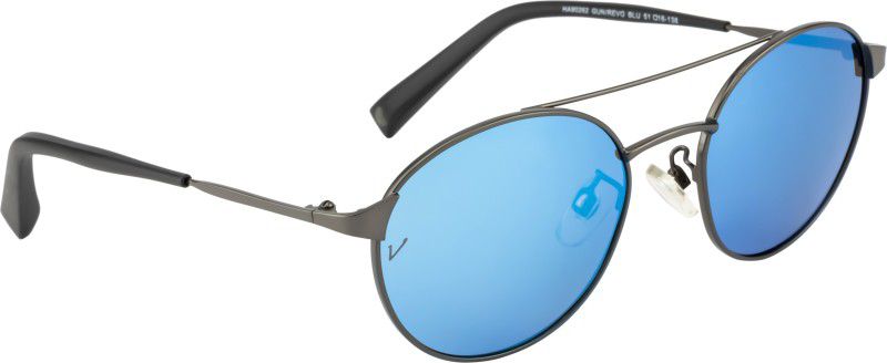 Polarized, UV Protection, Others Round Sunglasses (Free Size)  (For Men, Blue)