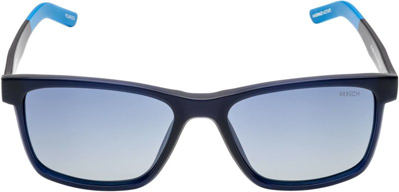 Polarized, UV Protection Retro Square Sunglasses (50)  (For Men, Blue)