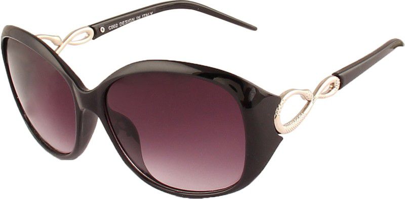 Polarized, UV Protection Over-sized Sunglasses (58)  (For Women, Black)