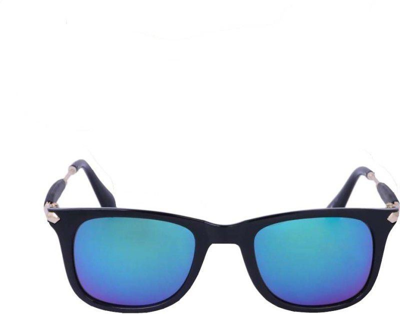 Mirrored Wayfarer Sunglasses (36)  (For Men & Women, Blue)
