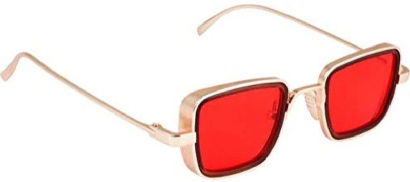 Gradient, Mirrored, UV Protection Retro Square Sunglasses (55)  (For Men & Women, Red)