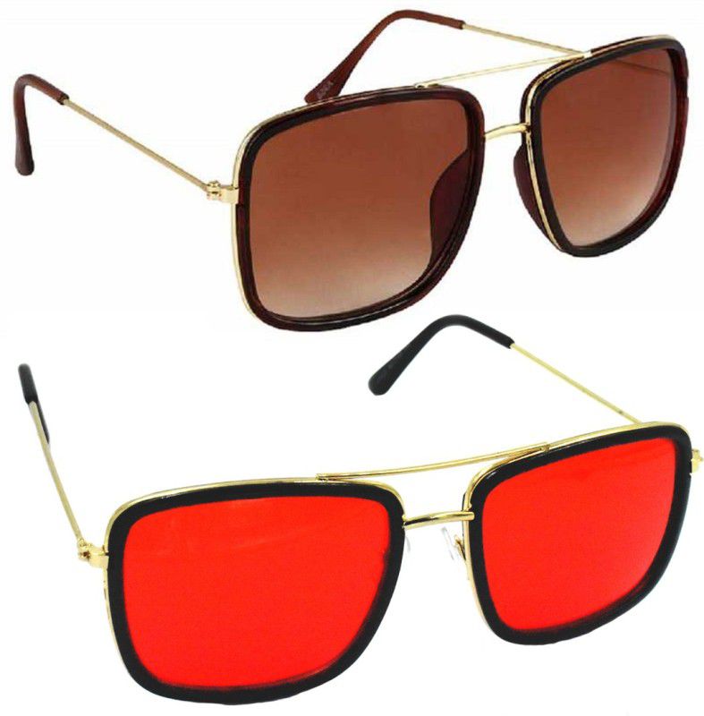 UV Protection, Gradient Wayfarer Sunglasses (56)  (For Men & Women, Red, Brown)