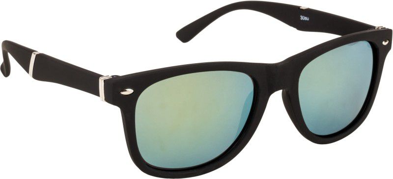 UV Protection, Mirrored Wayfarer Sunglasses (51)  (For Men & Women, Green)