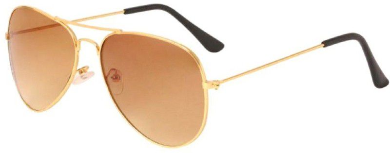 UV Protection Aviator Sunglasses (66)  (For Men & Women, Golden, Blue)