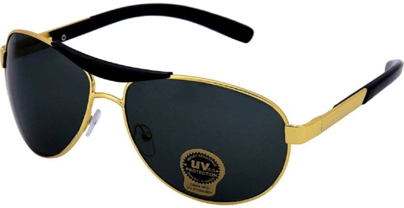 UV Protection, Riding Glasses Aviator Sunglasses (Free Size)  (For Men & Women, Green)