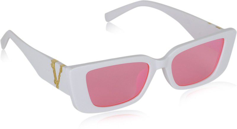 UV Protection, Riding Glasses Cat-eye, Retro Square Sunglasses (Free Size)  (For Men & Women, Pink)