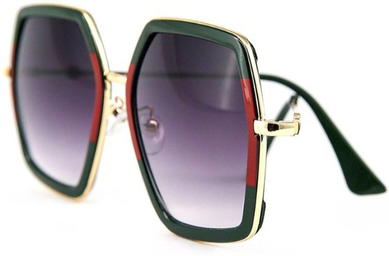 Polarized Over-sized Sunglasses (Free Size)  (For Women, Green, Red)