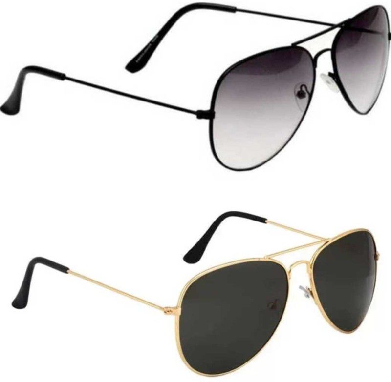 Aviator Sunglasses  (For Men & Women, Black, Black)